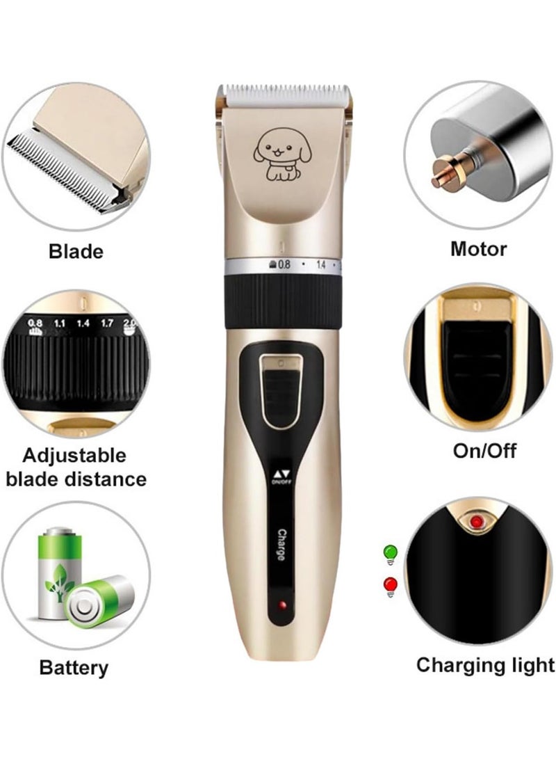 بكومور مجموعة العناية بالكلاب 13 في 1 - ماكينة قص شعر الحيوانات الأليفة لاسلكية قابلة لإعادة الشحن، ماكينة تشذيب شعر كهربائية منخفضة الضوضاء للكلاب والقطط، مجموعة احترافية للعناية بالحيوانات الأليفة مع شفرات قابلة للتعديل، أمشاط توجيه، مقص، فرشاة ومقص أظافر - Image 5