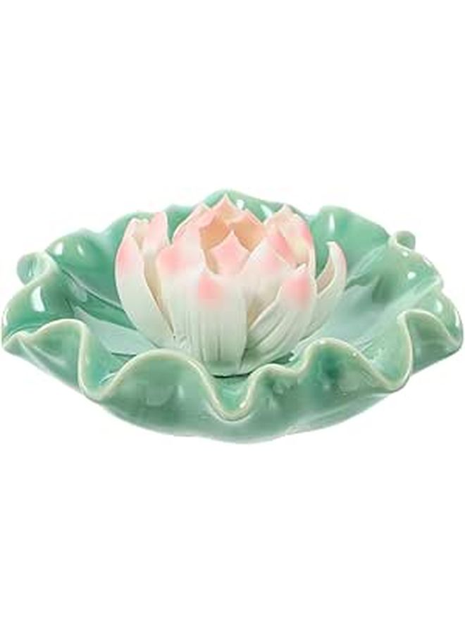 Ceramic Lotus Incense Burner Stick Holder for Home Meditation Yoga Spa - Image 1