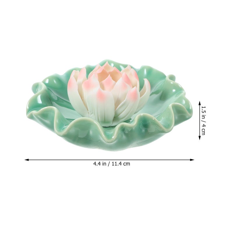 Ceramic Lotus Incense Burner Stick Holder for Home Meditation Yoga Spa - Image 3