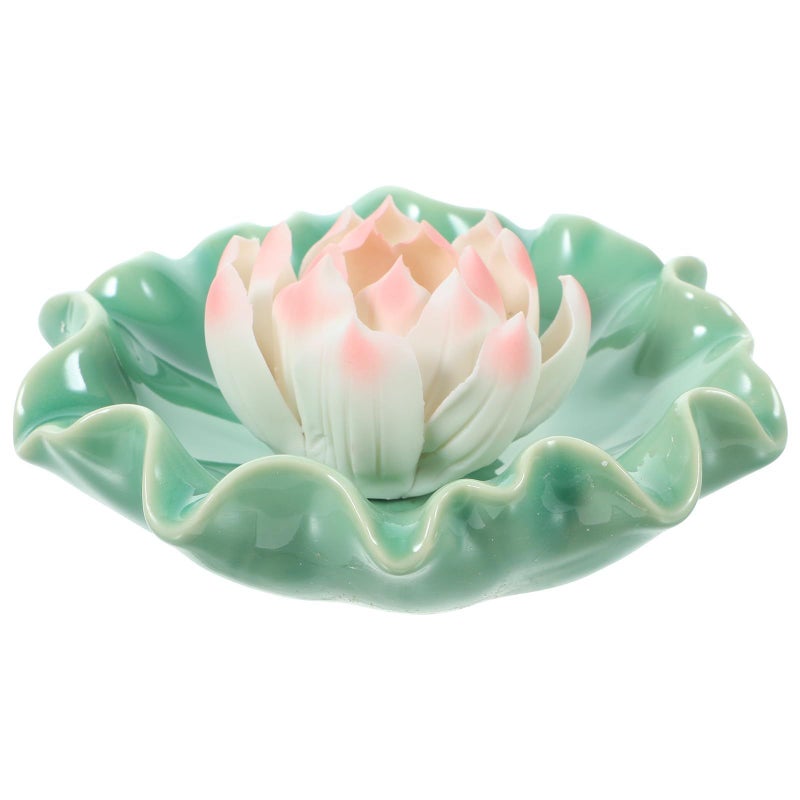 Ceramic Lotus Incense Burner Stick Holder for Home Meditation Yoga Spa - Image 2