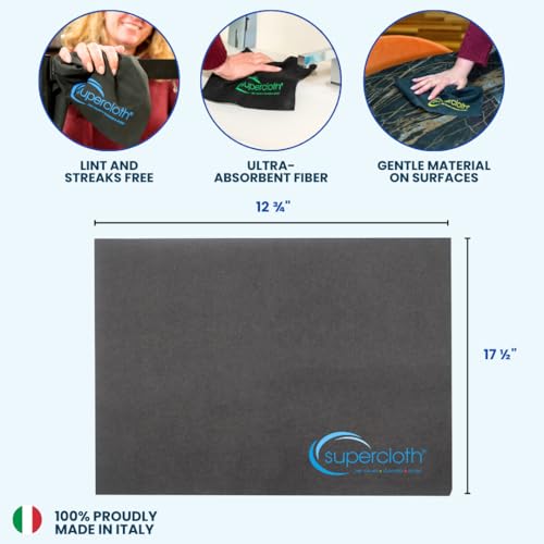 Supercloth Premium Microfiber Cleaning Cloth for AllPurpose Lasts Over 5 YEARS Glasses Cleaning Cloth Microfiber Cleaning Cloth for Cars Magic Reusable Cloth StreakFree 100 Made in Italy 3pk - Image 3