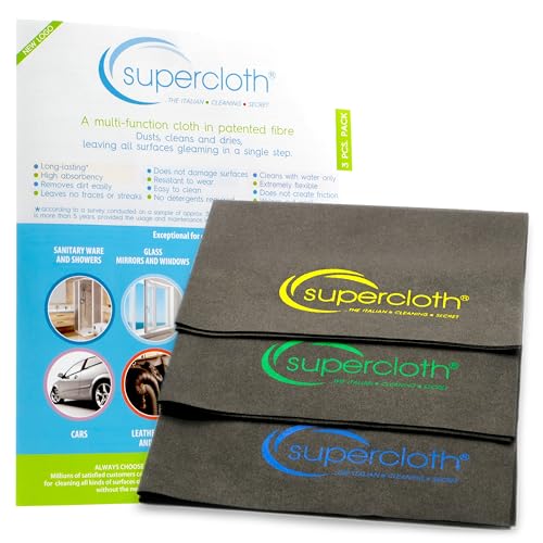 Supercloth Premium Microfiber Cleaning Cloth for AllPurpose Lasts Over 5 YEARS Glasses Cleaning Cloth Microfiber Cleaning Cloth for Cars Magic Reusable Cloth StreakFree 100 Made in Italy 3pk - Image 1