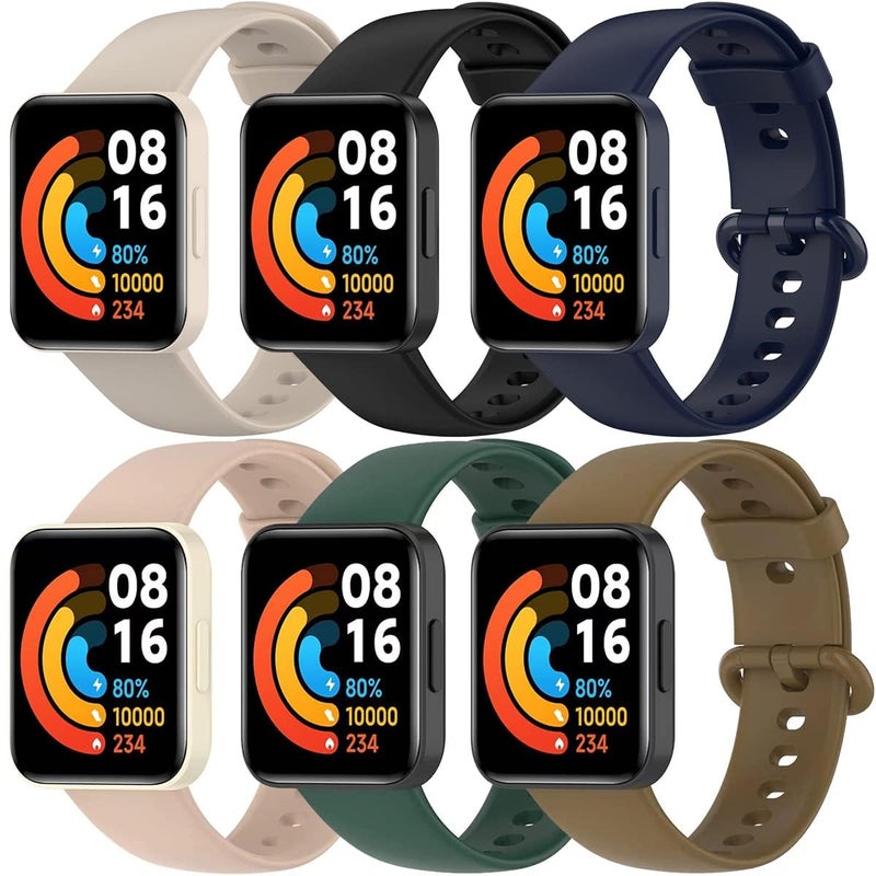 TERRIFI [6-Pack] Colorful Silicone Replacement Straps Compatible with Xiaomi Redmi Watch Lite 2 / Mi Watch Lite 2 - Image 2
