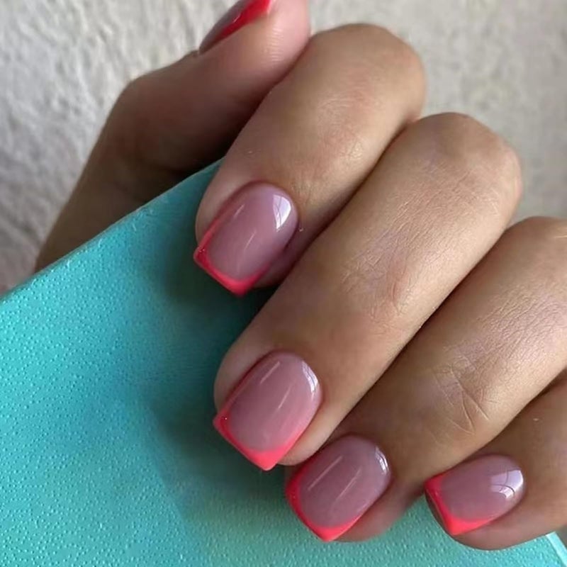 CTTHNBD 6 Packs (144 Pcs) Press on Nails Square, French Tip Press on Nails Short, Medium - Fake Nails Kit for Women 12 Sizes - 6 Styles - Image 3