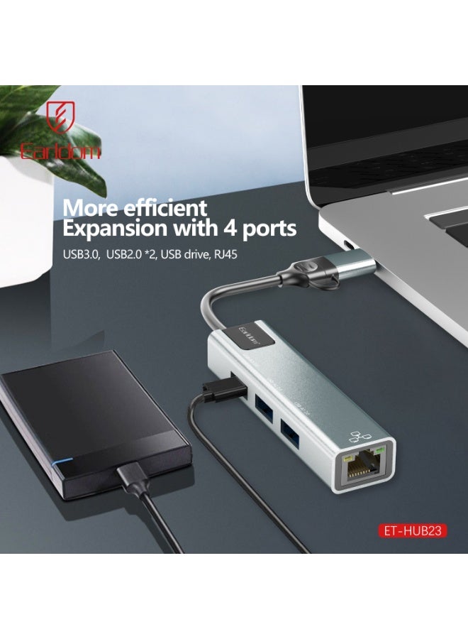 Earldom ET-HUB23 USB-A, USB-C HUB USB TO RJ45 LAN - Image 5