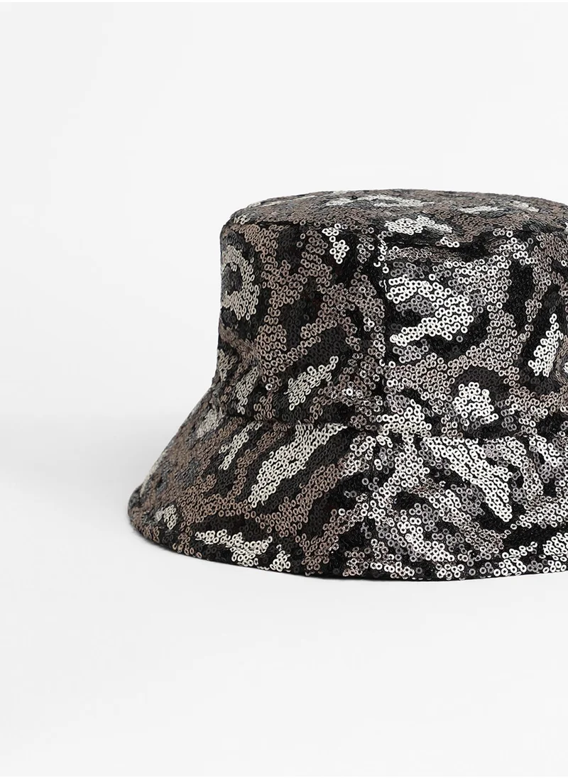 صوص هاوت Sequin Leopard Bucket Hat