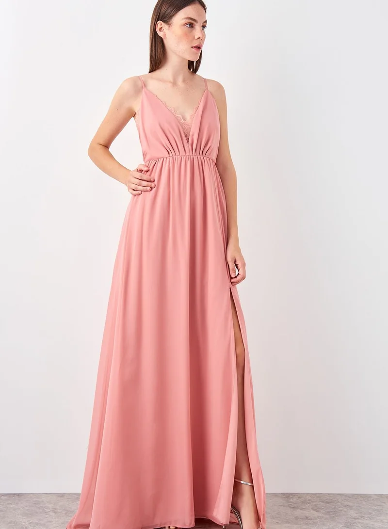 trendyol Front Split Pleated Dress