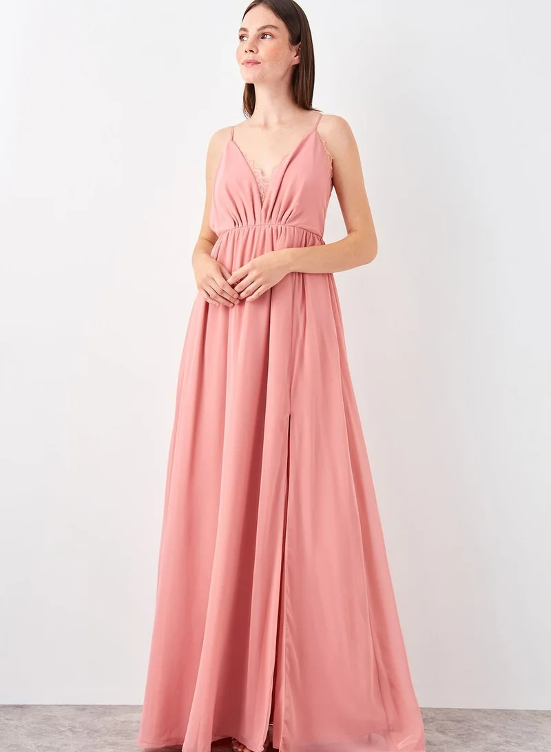 trendyol Front Split Pleated Dress