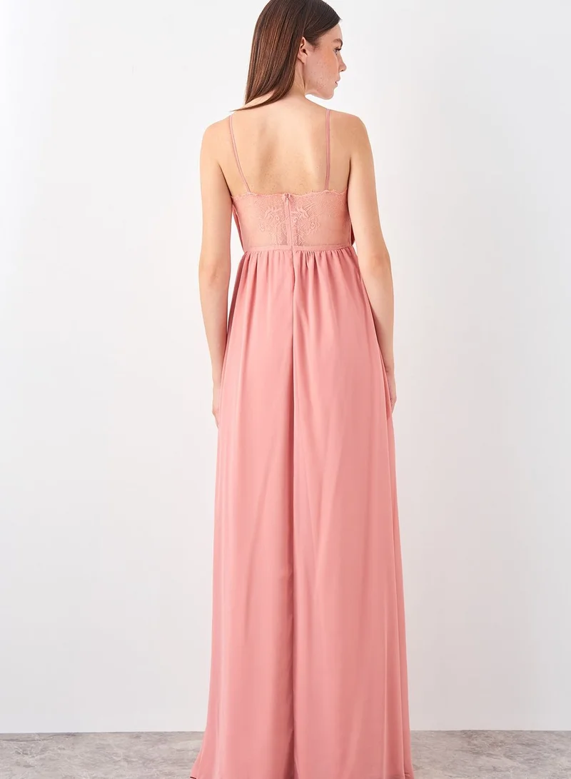 trendyol Front Split Pleated Dress