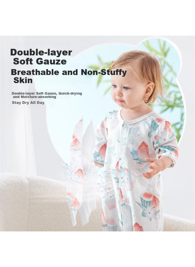 Beptides Beipes Baby Clothes Summer Thin Jumpsuit Baby Back Mesh Breathable Seven-point Sleeve Air-conditioning Pajamas - Image 4