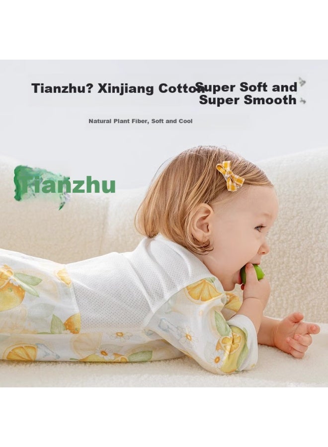 Beptides Beipes Baby Clothes Summer Thin Jumpsuit Baby Back Mesh Breathable Seven-point Sleeve Air-conditioning Pajamas - Image 5