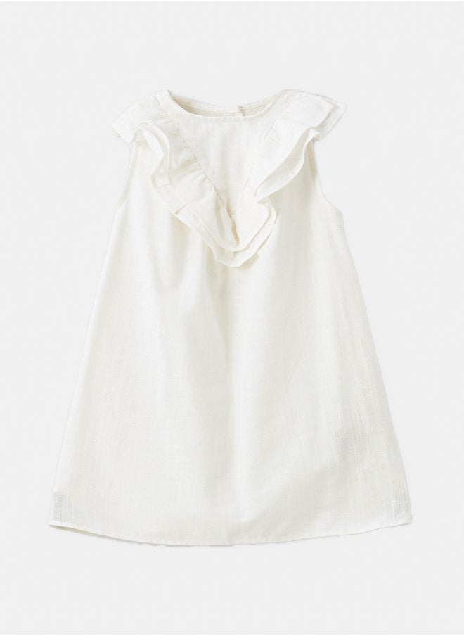 LC WAIKIKI Crew Neck Linen Girl Dress  - Image 1