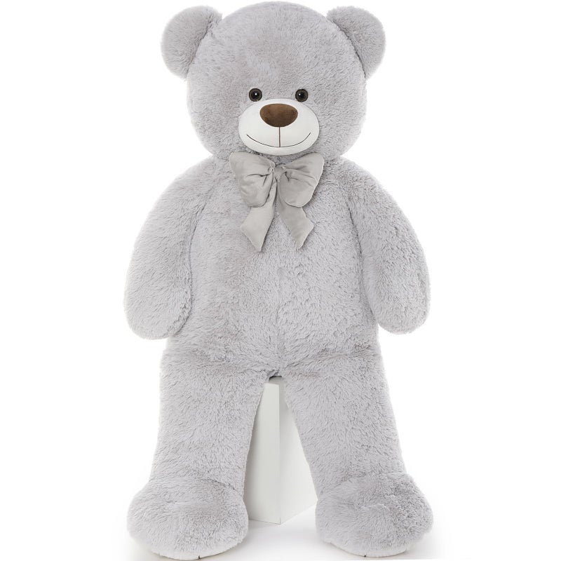 Tezituor Big Teddy Bear 47 Inches Soft Giant Stuffed Animal Life Size 4 Feet Plush Bear Toy Valentines Christmas Birthday Gift for Girlfriend KidsGrey - Image 3