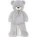 Tezituor Big Teddy Bear 47 Inches Soft Giant Stuffed Animal Life Size 4 Feet Plush Bear Toy Valentines Christmas Birthday Gift for Girlfriend KidsGrey - Image 2