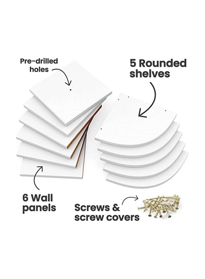 WADI ZAMZAM CARPENTRY CORNER WALL SHELF 5 TIER ZIGZAG MELAMINE FINISH HEAVY DUTY - Image 3