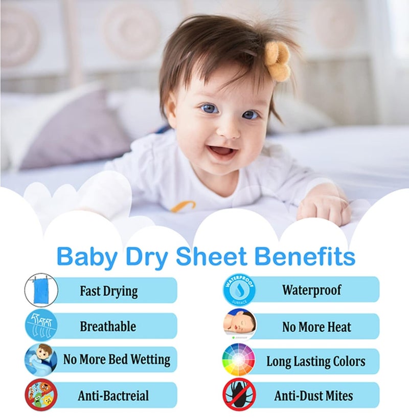 Amigos Waterproof Baby Bed Protector Dry Sheets for New Born Babies Reusable Mats Cot Bassinet Gift Pack Extra Large 200x140cm Baby Pink - Image 2