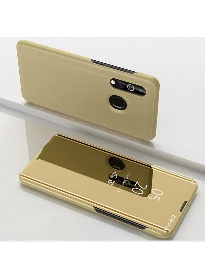 اس-توب جراب لهاتف Galaxy A10s، جراب جلدي أفقي قابل للطي مع حامل، مرآة مطلية - Image 1