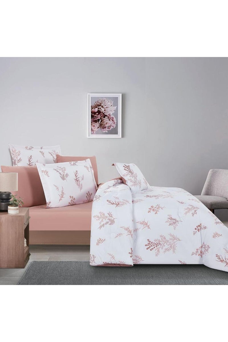 ميلين طقم مفرش سرير صيفي مزدوج وجهين 7 قطع – يناسب سرير بمقاس 200x200 – أوركا - أبيض - بيج - Image 3