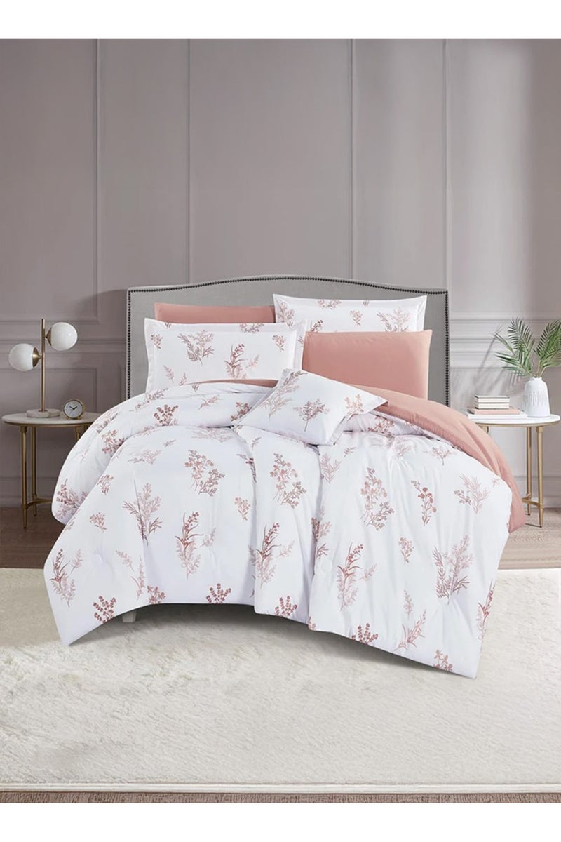 ميلين طقم مفرش سرير صيفي مزدوج وجهين 7 قطع – يناسب سرير بمقاس 200x200 – أوركا - أبيض - بيج - Image 1