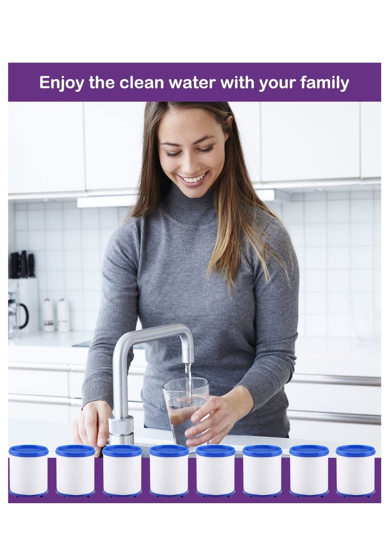 SYOSI  cartridge استبدال فلتر صنبور المياه، فلتر مياه الحوض لصنبور المطبخ وحوض الحمام، فلتر يزيل الكلور والفلورايد والمعادن الثقيلة (10 قطع) - Image 4