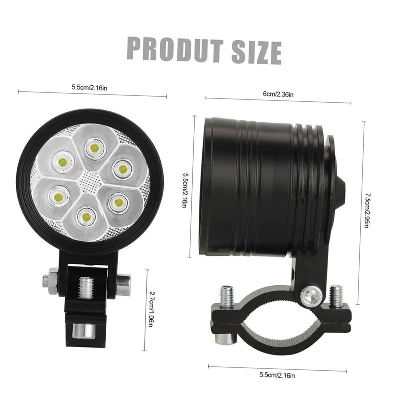 Pretzoom 2pcs Motorcycle LED Fog Lights High Brightness Auxiliary Lamp for Motorbike Off Road Vehicles Durable Design Visual Effect Energy Efficient Black - Image 3