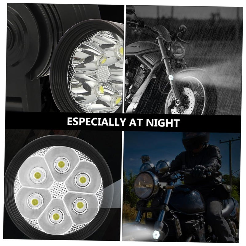 Pretzoom 2pcs Motorcycle LED Fog Lights High Brightness Auxiliary Lamp for Motorbike Off Road Vehicles Durable Design Visual Effect Energy Efficient Black - Image 5