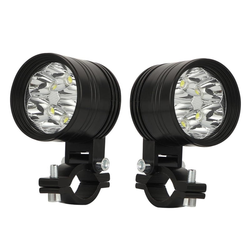 Pretzoom 2pcs Motorcycle LED Fog Lights High Brightness Auxiliary Lamp for Motorbike Off Road Vehicles Durable Design Visual Effect Energy Efficient Black - Image 2