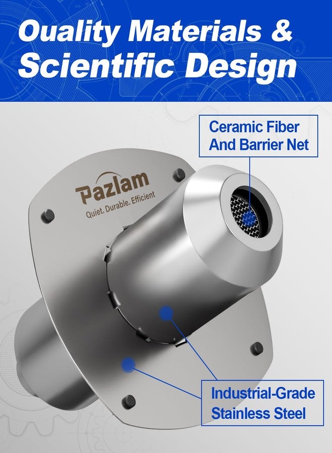 PAZLAM Generator Exhaust Extension Silencer Kit - Universal Fit for Firman, Honda, Champion & More - Heavy-Duty Stainless Steel Muffler with Flexible Pipe - Noise Reduction & Fume Venting（Silver） - Image 4