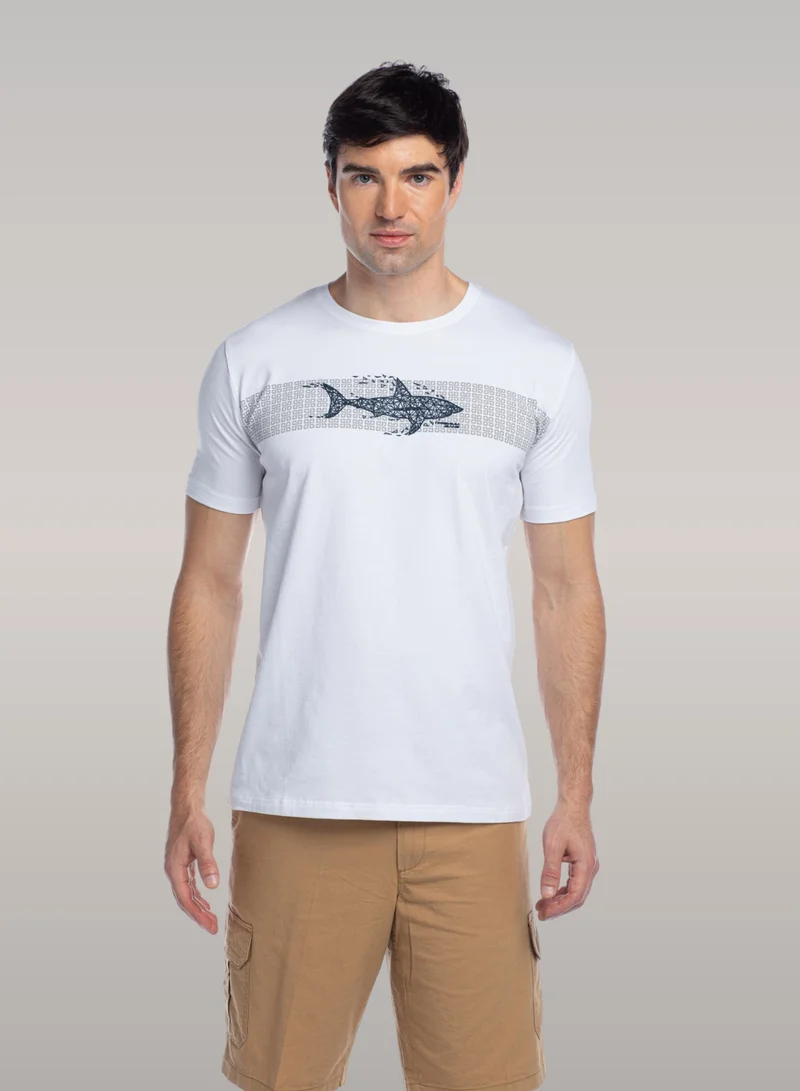 Just Nature White Big Shark T-Shirt for Men | Best Price UAE