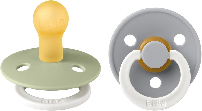 BIBS Pacifiers | Natural Rubber Baby Pacifier | Set of 2 BPA-Free Soothers | Made in Denmark | Cloud Night | Size 0-6 Months - Image 1