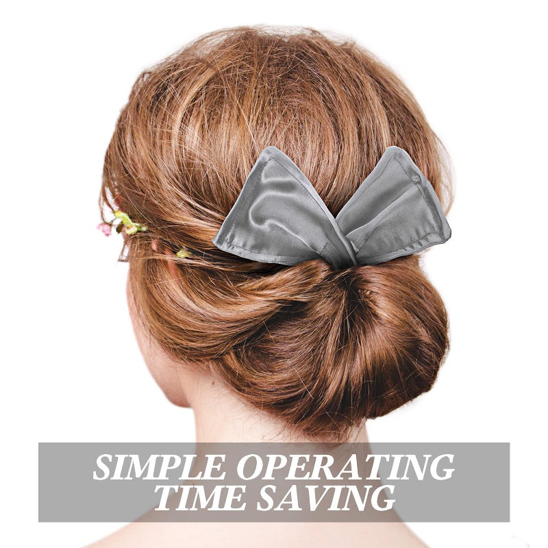 Syhood 4 Pieces Deft Hair Bun Maker Doughnut Hair Bun French Hairstyle(Black, Khaki, White, Gray) - Image 3