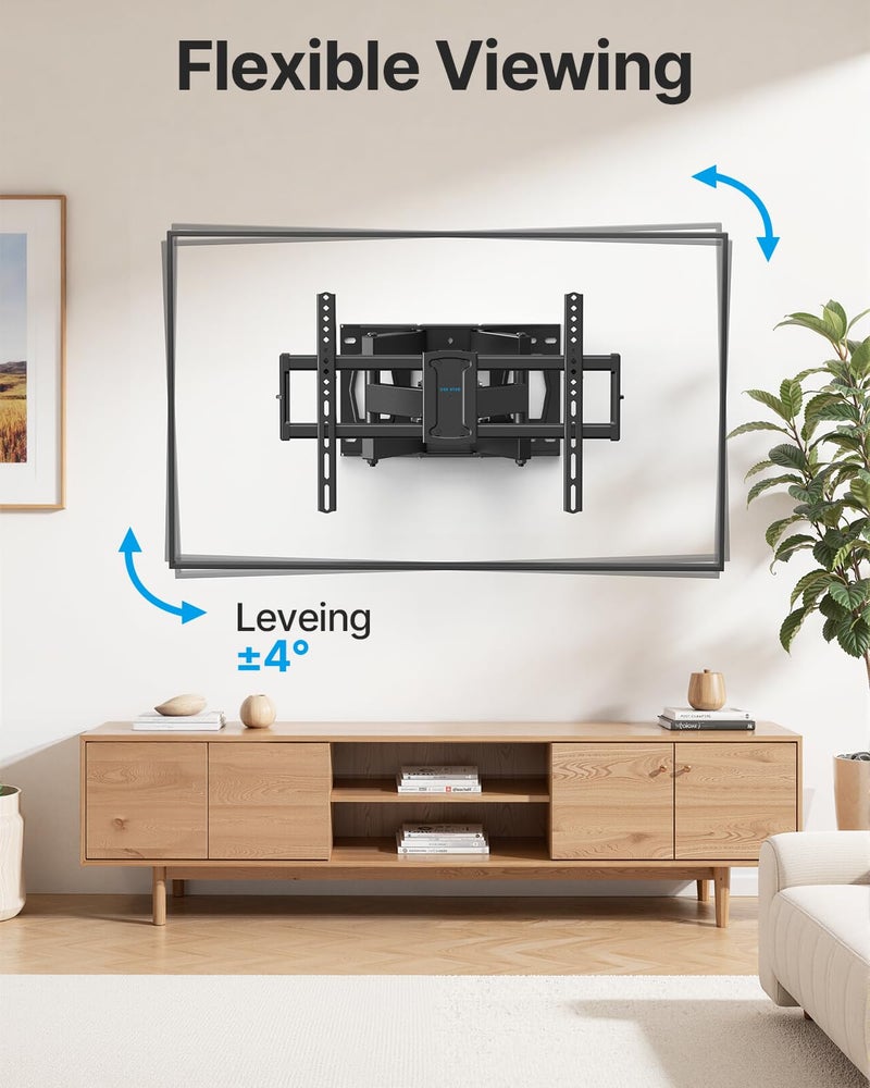 USX STAR Full Motion TV Wall Mount for 37-85 Inch TVs Mounts Up to 132lbs, Fit 16" Wood Stud, Max VESA 600x400mm, Swivel and Tilt Articulating Wall Mount TV Bracket,Fit Most 55+ 65 70 75 inch TVs - Image 5