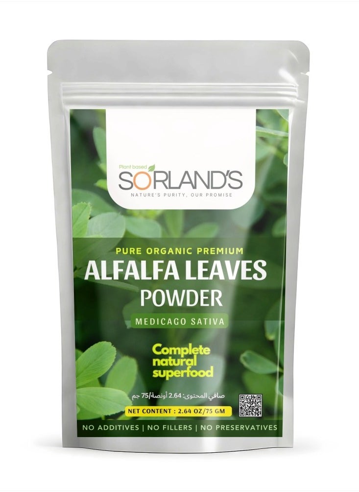 Sorland's Sorland's Organic Alfalfa Powder-Complete natural Superfood (75 gm) 