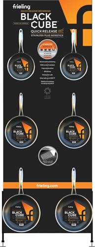 Black Cube Frieling Quick Release Cookware Fry Pan - 9.5-Inch - Non Stick Frying Pans - Quick Release Pans - Stainless Steel Non Stick - Stainless Fry Pan Hybrid Cookware - Image 4