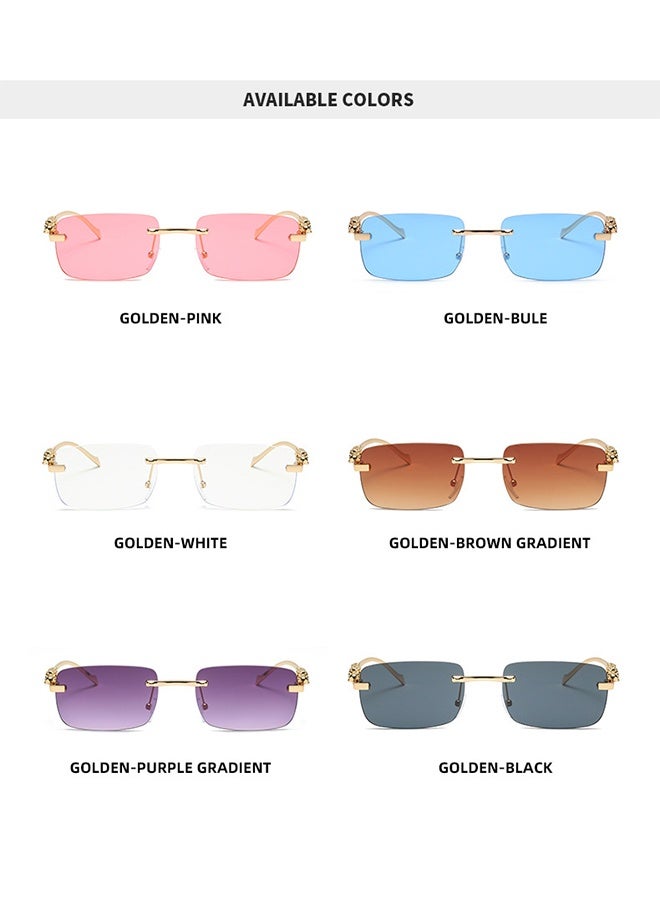 Stylish Cheetah Metal Head Sunglasses - Image 2