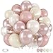 Froova Dusty Pink Balloons 12 Inch Double Stuffed Blush Pale Light Pink and Pearl Balloon Clear Balloon for Women Girls Baby Shower Bridal Shower Wedding Boho Birthday Party Decorations - Image 3