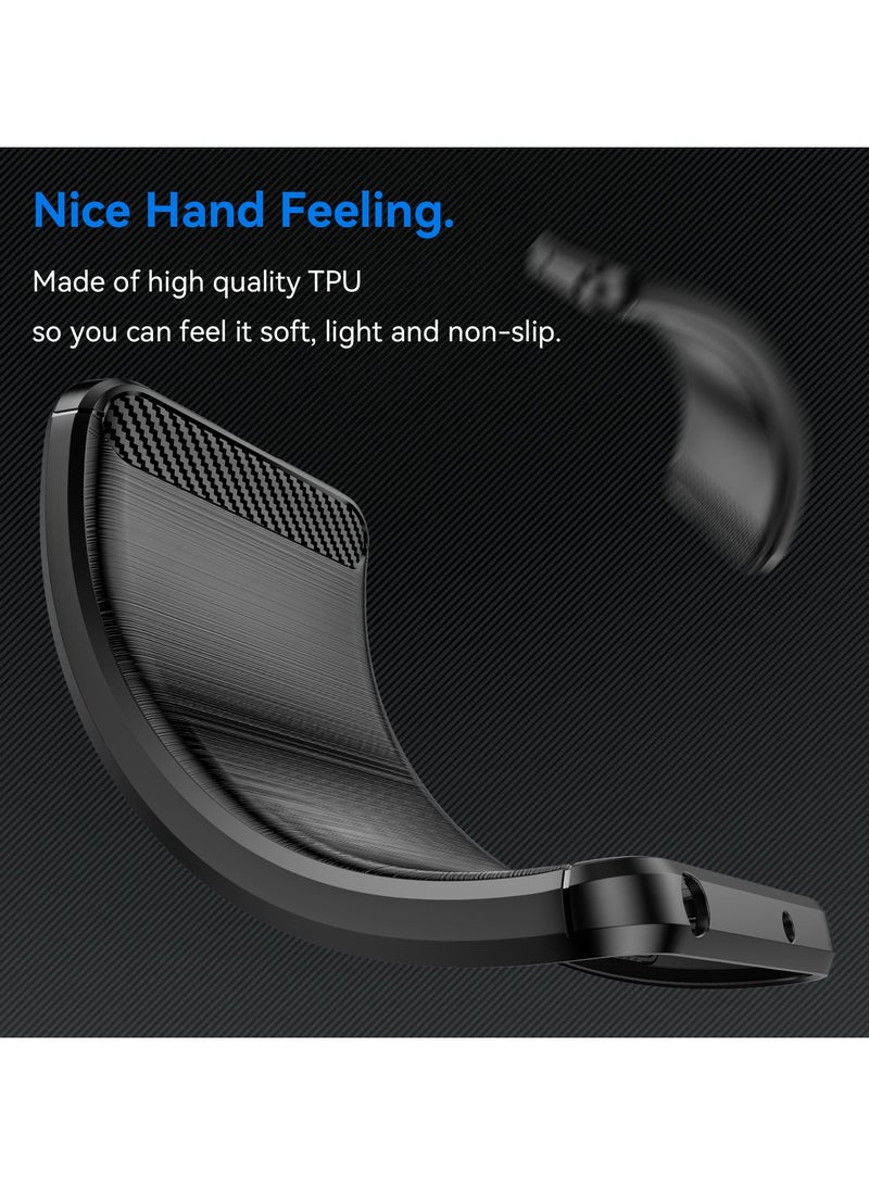 URBBKING Slim Fit Phone Cover with Shock-Absorption, Carbon Fiber TPU Rubber Protective Case For Realme C63 4G / Realme C61 / Realme Note 60 4G Black - Image 4
