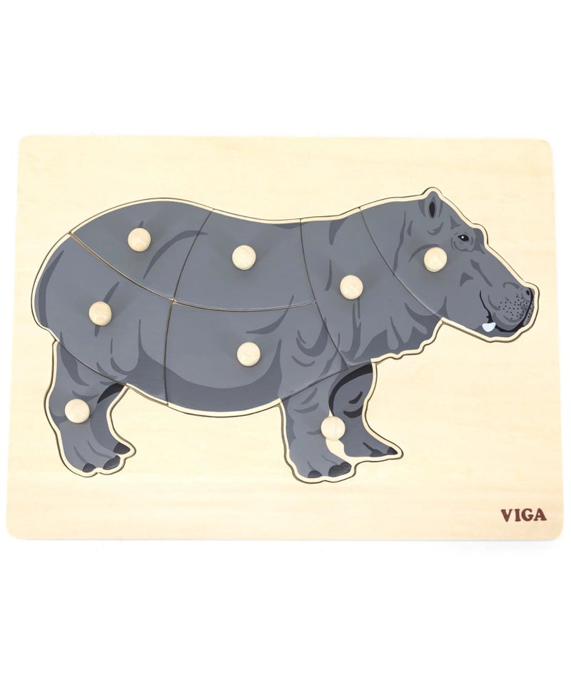Hippo 8 Piece Knob Puzzle
