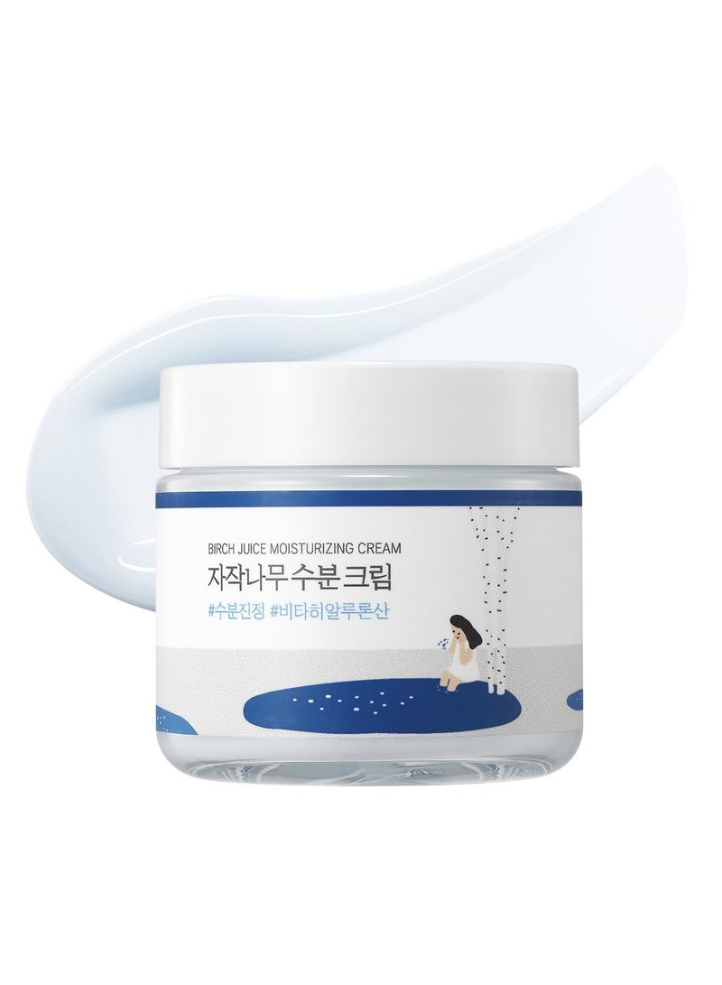 ROUND LAB Birch Juice Moisturizing Cream 2.7 Fl Oz, 48-Hour Deep Hydrating Face Moisturizer with Birch Sap & Vita Hyaluronic Acid for Acne-Prone Skin, Reduces Sebum, Oil, Blackheads, Korean Skin Care - Image 1