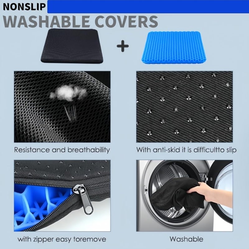 LATERN Gel Seat Cushion - Ergonomic Honeycomb Double Thick Gel Cushion for Comfort and Pain Relief - Image 5