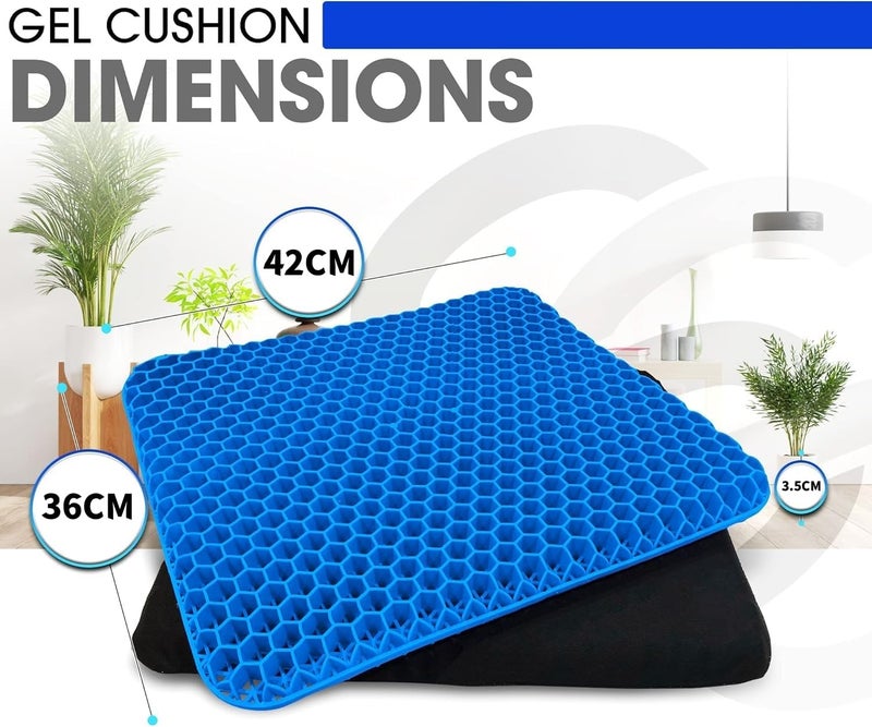 LATERN Gel Seat Cushion - Ergonomic Honeycomb Double Thick Gel Cushion for Comfort and Pain Relief - Image 4