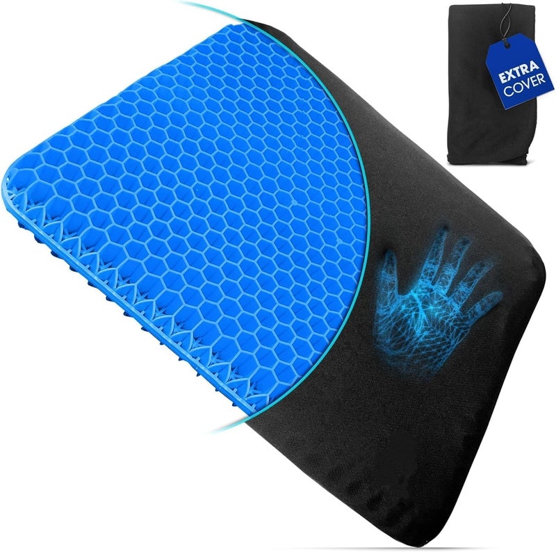 LATERN Gel Seat Cushion - Ergonomic Honeycomb Double Thick Gel Cushion for Comfort and Pain Relief - Image 1