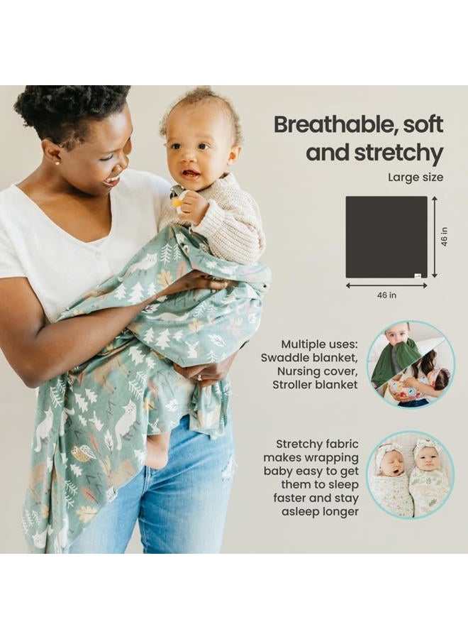 Copper Pearl Large Premium Knit Baby Swaddle Receiving Blanket Navy and White Triangles"North" - Image 3