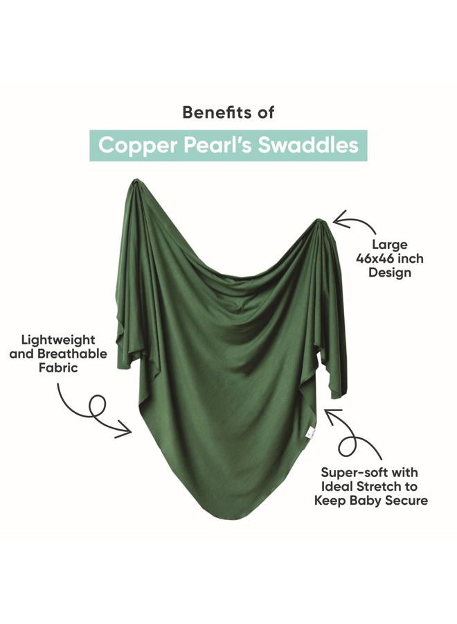 Copper Pearl Large Premium Knit Baby Swaddle Receiving Blanket Navy and White Triangles"North" - Image 2