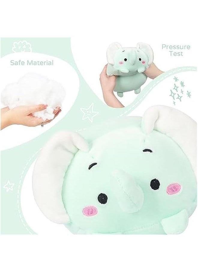 8 inch Cute Elephant Squishy Plush Hugging Pillow,Super Soft Cartoon Stuffed Animal Toy Gifts for Bedding, Kids Sleeping Kawaii Pillow  - Image 3