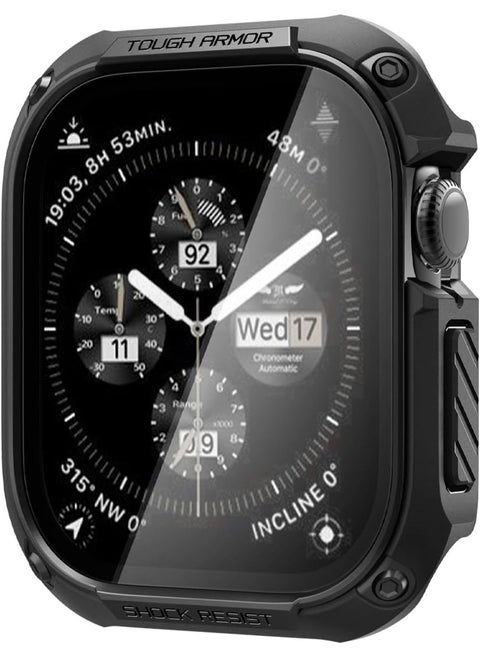 Tough Armor Apple Watch Series 10 (46mm) Case Cover with Built-in Touch Sensitive Tempered Glass Screen Protector - Black