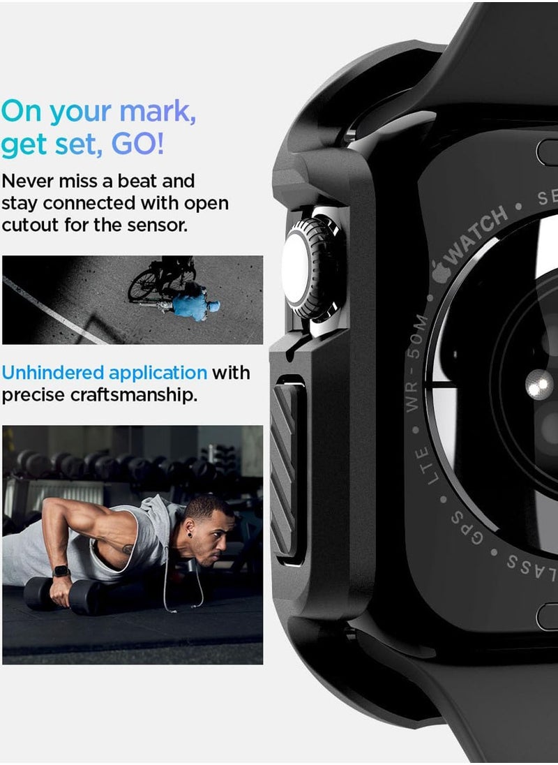 Spigen - Tough Armor Apple Watch Series 10 (46mm) Case Cover with Built-in Touch Sensitive Tempered Glass Screen Protector - Black - Image 1