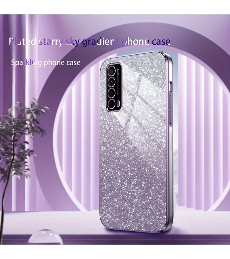 Glitter Gradient Mobile Phone Case Full Cover Shockproof Friction Proof Anti Slip for Huawei Y9s Pink - Image 3