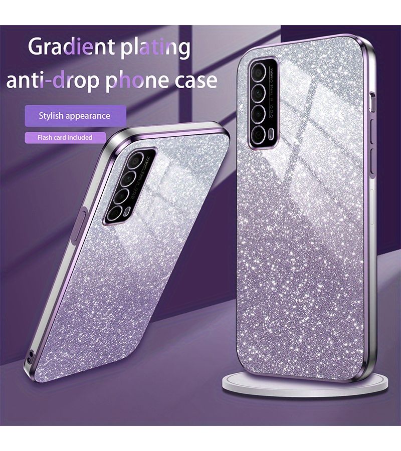 Glitter Gradient Mobile Phone Case Full Cover Shockproof Friction Proof Anti Slip for Huawei Y9s Pink - Image 4