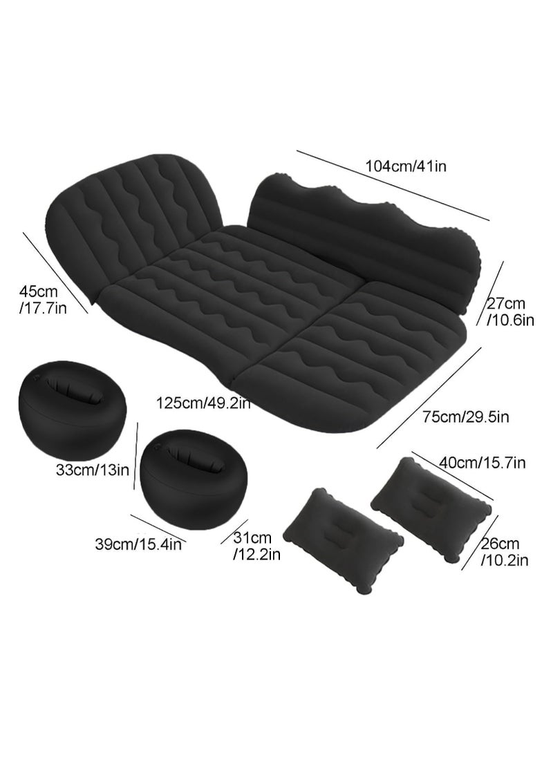 Arabest - Car Mattress, Car Air Mattress Back Seat Inflatable Car Bed Camping Mattress with Pillows Air-Pump for Car, SUV, مرتبة هوائية,Truck Travel, Hiking, Trip and Other Outdoor Activities Black - Image 1